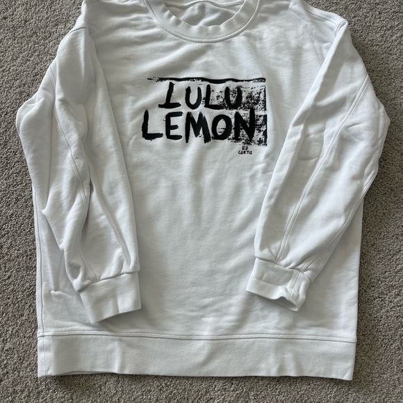 Lululemon X Ed Curtis Sweatshirt White Perfectly Oversized Crewneck Collab Large - Picture 9 of 10